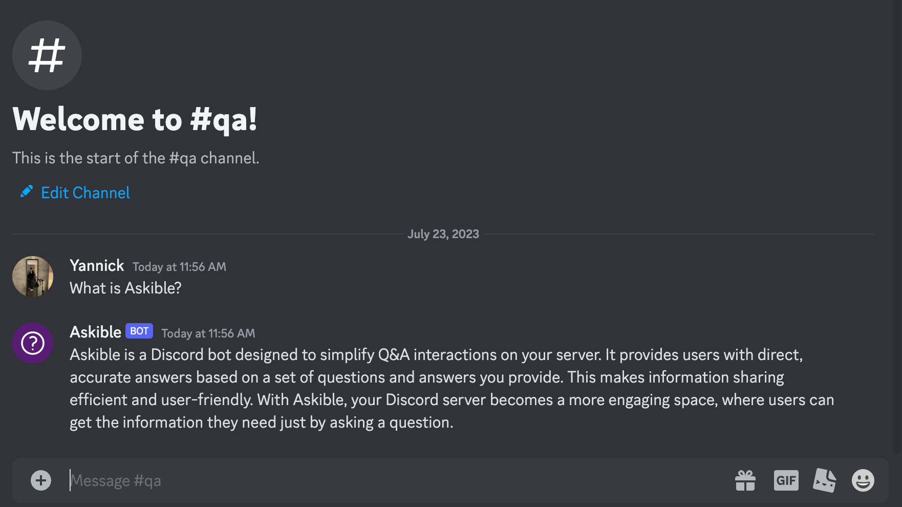 Askible Showcase Add Q&A pair